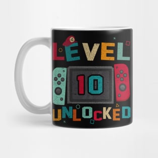 Level 10 Unlocked Gaming Birthday Boys 10th Birthday Gamer Mug